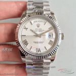 Noob Factory 904L Rolex Day Date 41mm President Men's Watch - White Dial 3255 Automatic